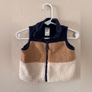 Carter's Navy and Tan Fleece Vest